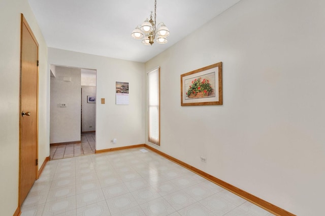 2811 N Harvard Ave, Arlington Heights, IL 60004 - unfurnished room with a chandelier and light floors