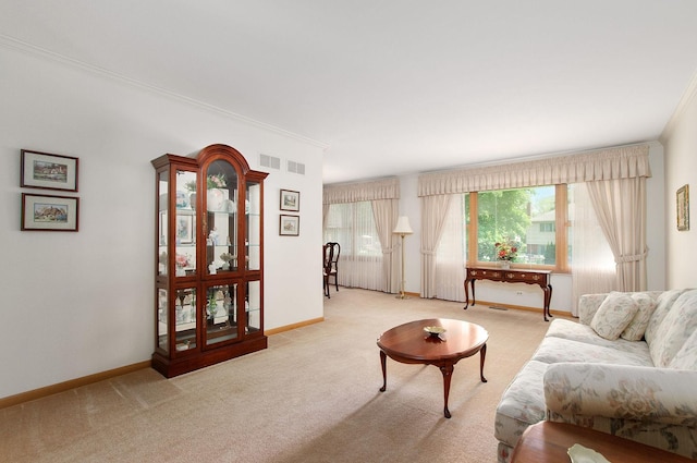 2811 N Harvard Ave, Arlington Heights, IL 60004 - living room with ornamental molding and carpet flooring