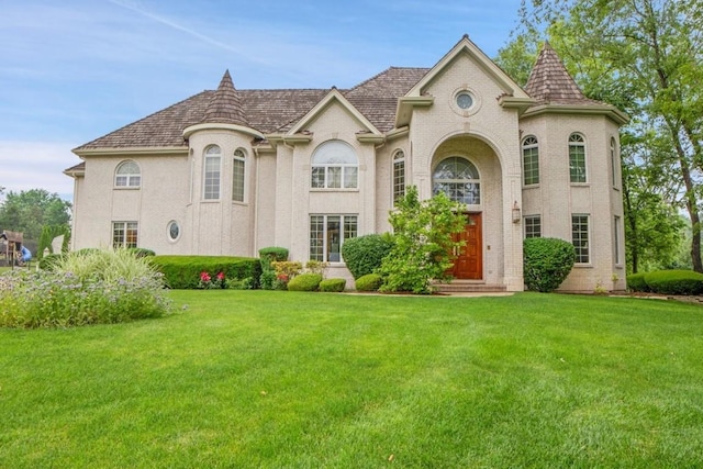 14695 Fox Hollow Ln, Lemont, IL 60439 - french country style house with a front yard and brick siding