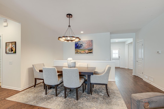 3181 Rockwell Cir, Mundelein, IL 60060 - dining space featuring a chandelier, wood finished floors, and recessed lighting