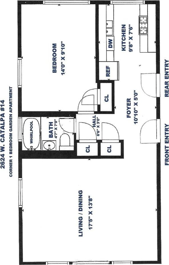 2624 W Catalpa Ave Unit 14, Chicago, IL 60625 - view of property floor plan