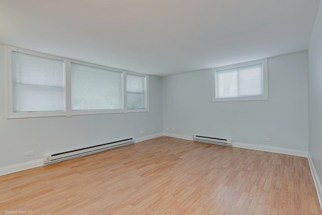 2624 W Catalpa Ave Unit 14, Chicago, IL 60625 - spare room with a baseboard heating unit and light wood-style floors