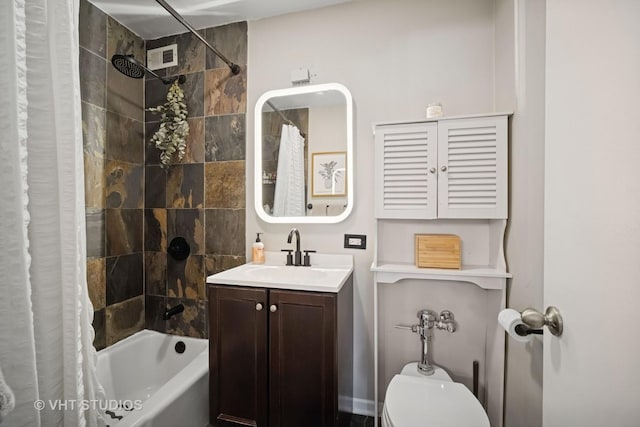 222 E Pearson St Unit 409, Chicago, IL 60611 - full bathroom featuring shower / bath combo with shower curtain and vanity