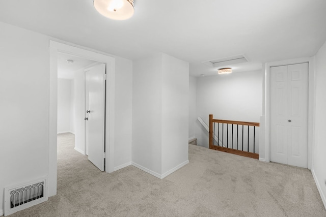 3225 Gilead Ave, Zion, IL 60099 - hallway featuring an upstairs landing, carpet flooring, and attic access