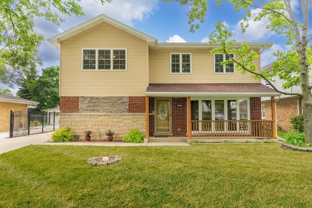 7446 Lake St, Morton Grove, IL 60053 - traditional-style house featuring stone siding and a shingled roof