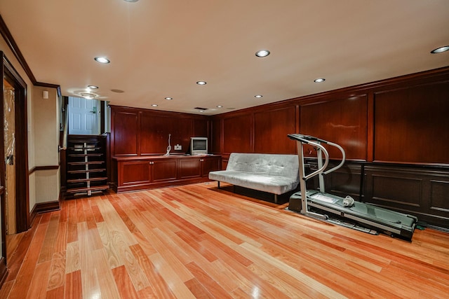 1831 E Camp Mcdonald Rd Unit 0, Mount Prospect, IL 60056 - workout room featuring light wood finished floors and recessed lighting