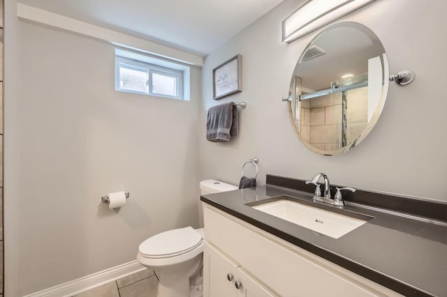 4453 N Canfield Ave, Norridge, IL 60706 - bathroom with vanity, tile patterned floors, and a shower