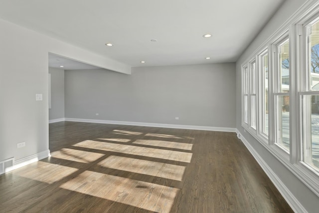 15245 Narcissus Ct, Orland Park, IL 60462 - unfurnished room with plenty of natural light, dark wood-type flooring, and recessed lighting