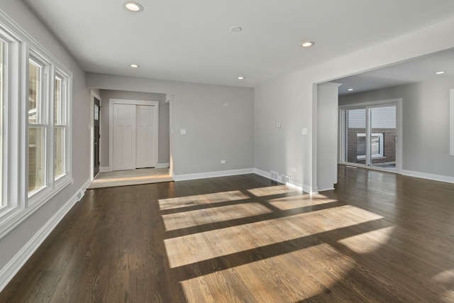 15245 Narcissus Ct, Orland Park, IL 60462 - unfurnished room with dark wood-type flooring, recessed lighting, and healthy amount of natural light