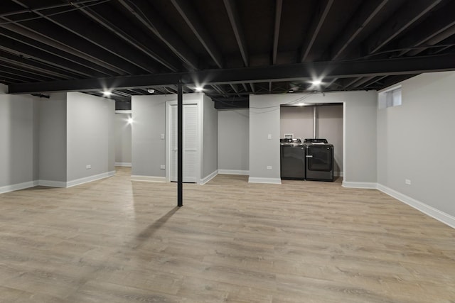15245 Narcissus Ct, Orland Park, IL 60462 - finished basement with washer and clothes dryer and light wood-type flooring