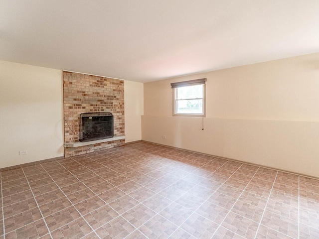 2134 S Hull Dr, Wheaton, IL 60189 - unfurnished living room with a brick fireplace