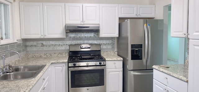 396 Thelma Ct, Wheeling, IL 60090 - kitchen featuring stainless steel appliances, under cabinet range hood, and white cabinetry