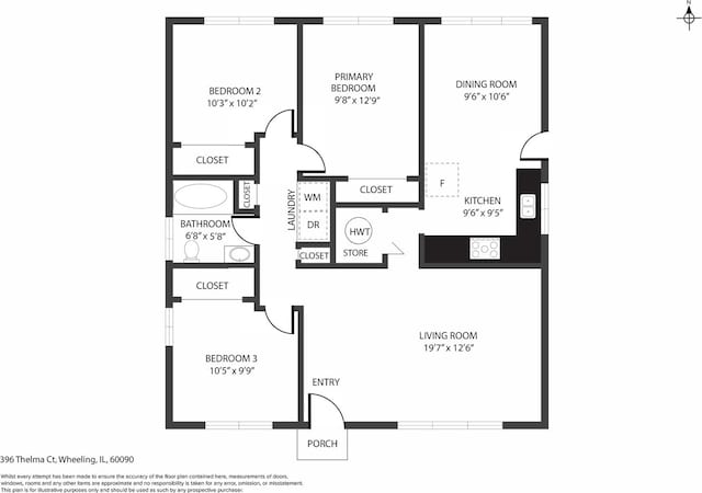 396 Thelma Ct, Wheeling, IL 60090 - view of home floor plan