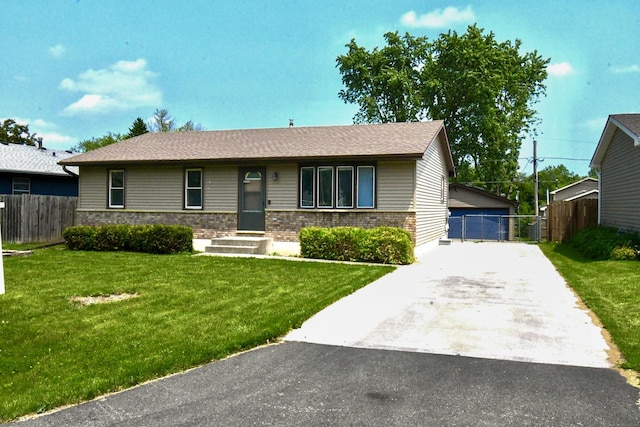 38103 N Cornell Rd, Beach Park, IL 60087 - ranch-style house with a detached garage and brick siding
