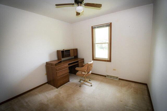 38103 N Cornell Rd, Beach Park, IL 60087 - unfurnished office featuring a ceiling fan and light carpet