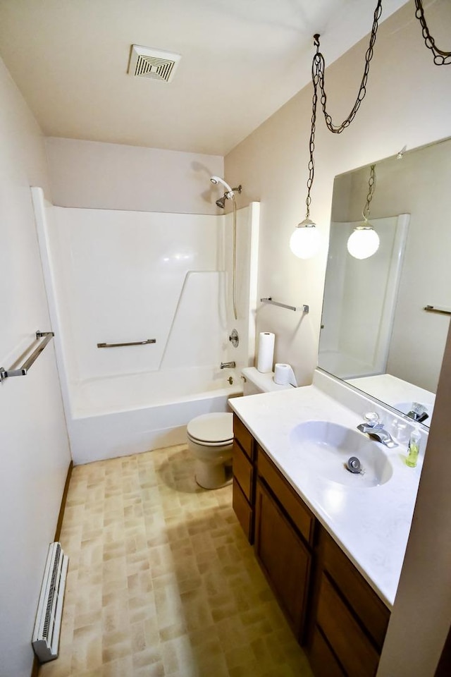 38103 N Cornell Rd, Beach Park, IL 60087 - full bath featuring baseboard heating, vanity, and shower / washtub combination
