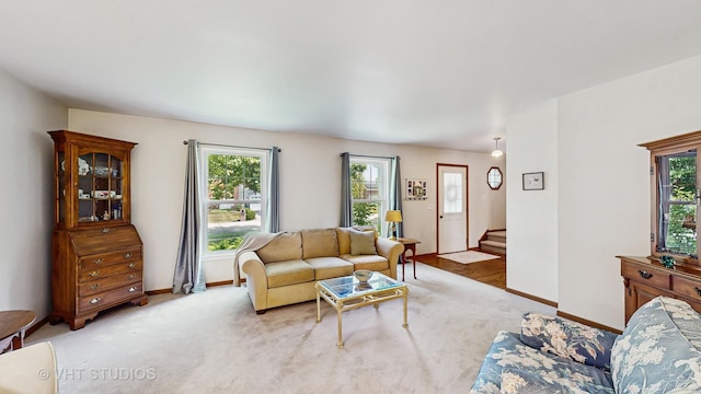 2478 Lawson Blvd, Gurnee, IL 60031 - living room with healthy amount of natural light, carpet floors, and stairs