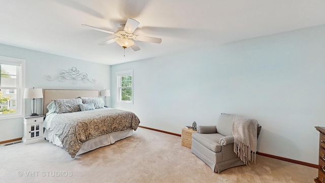 2478 Lawson Blvd, Gurnee, IL 60031 - bedroom with light colored carpet and ceiling fan