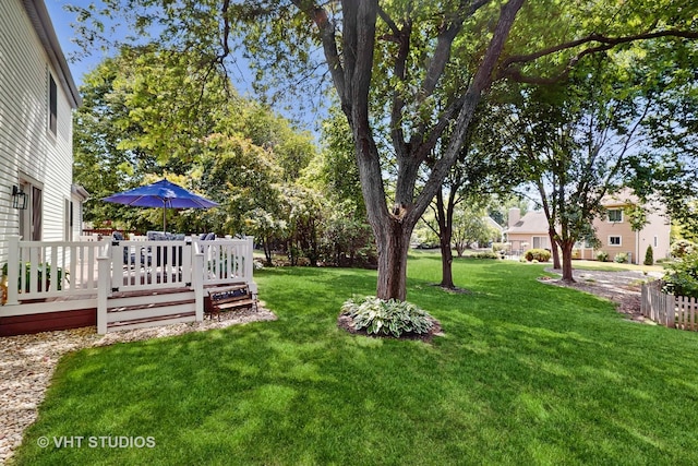 2478 Lawson Blvd, Gurnee, IL 60031 - view of green lawn with a deck