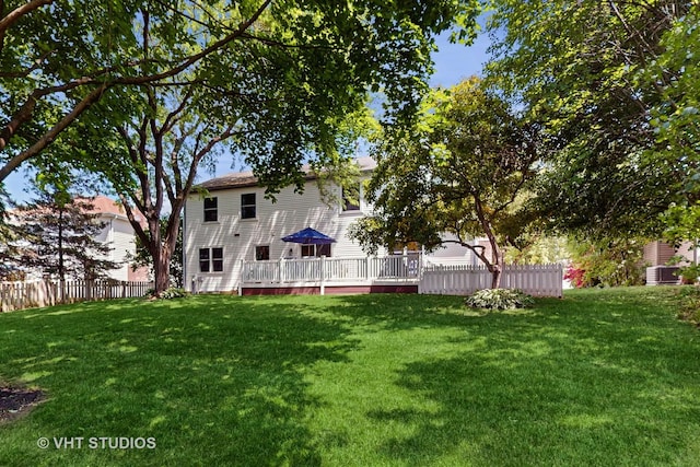 2478 Lawson Blvd, Gurnee, IL 60031 - rear view of house with a wooden deck