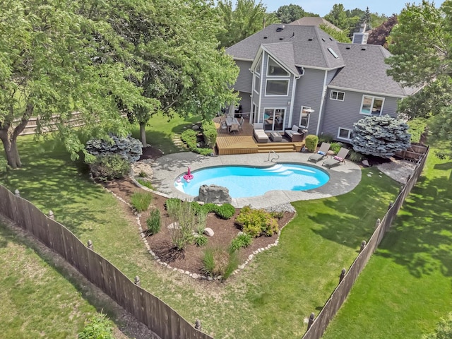 5024 Switch Grass Ln, Naperville, IL 60564 - view of pool featuring a deck and a fenced backyard