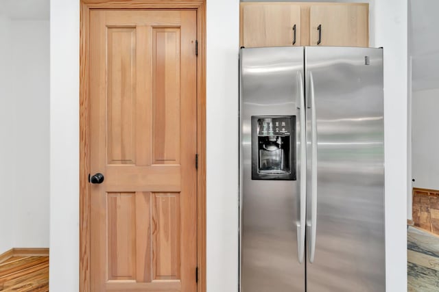 5024 Switch Grass Ln, Naperville, IL 60564 - kitchen featuring stainless steel fridge and light brown cabinets