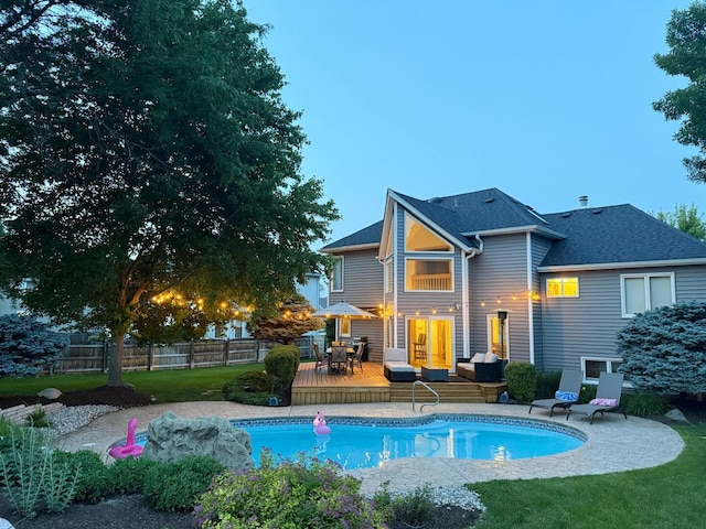 5024 Switch Grass Ln, Naperville, IL 60564 - back of house with a deck, an outdoor hangout area, outdoor dining space, and a shingled roof