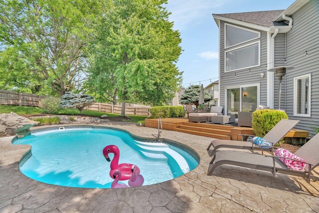 5024 Switch Grass Ln, Naperville, IL 60564 - view of pool featuring outdoor lounge area, a fenced backyard, and a patio area
