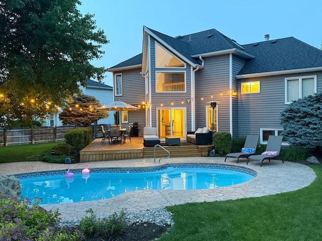 5024 Switch Grass Ln, Naperville, IL 60564 - rear view of property with a deck, an outdoor hangout area, and a shingled roof