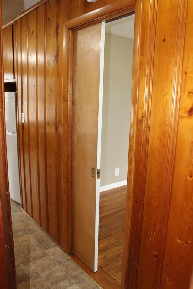 207 Cedar Dr, Clinton, IL 61727 - hallway with wood walls