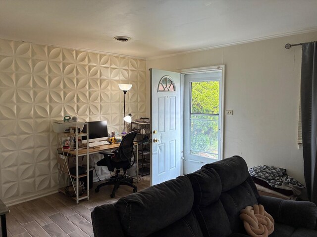 314 Meota St, Park Forest, IL 60466 - office area with crown molding and wood finished floors
