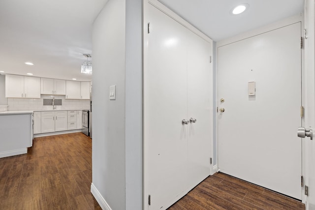 5540 Walnut Ave Unit 9A, Downers Grove, IL 60515 - hallway featuring recessed lighting and dark wood finished floors