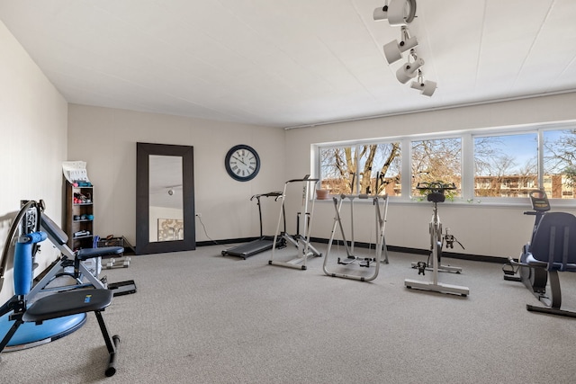 5540 Walnut Ave Unit 9A, Downers Grove, IL 60515 - exercise room with carpet and baseboards