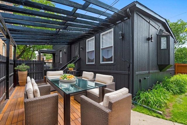 11456 S Talman Ave, Chicago, IL 60655 - wooden terrace featuring a pergola and outdoor dining space