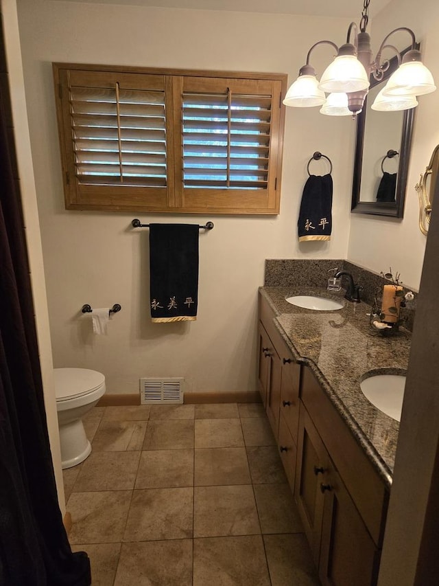 842 Highview Ave, Olympia Fields, IL 60461 - bathroom with double vanity and tile patterned flooring