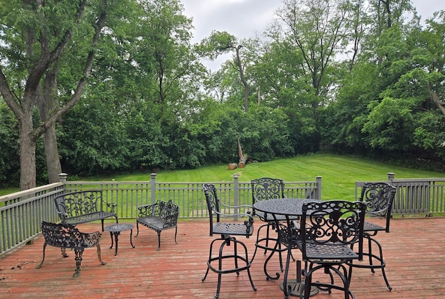 842 Highview Ave, Olympia Fields, IL 60461 - wooden terrace with a lawn and outdoor dining area
