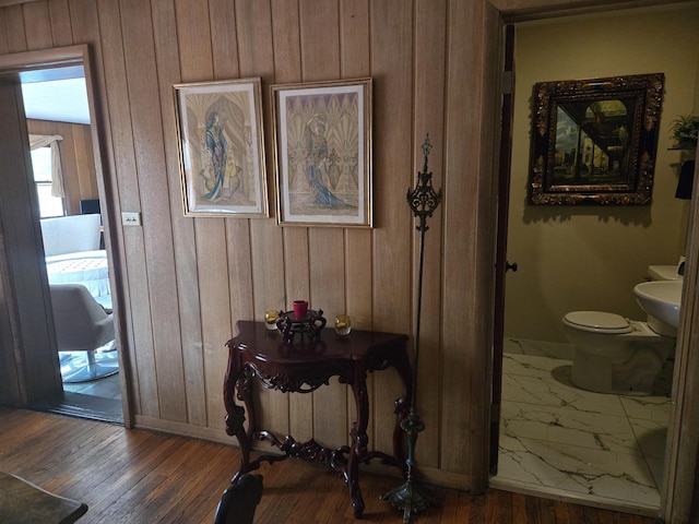 842 Highview Ave, Olympia Fields, IL 60461 - corridor featuring wooden walls and wood finished floors