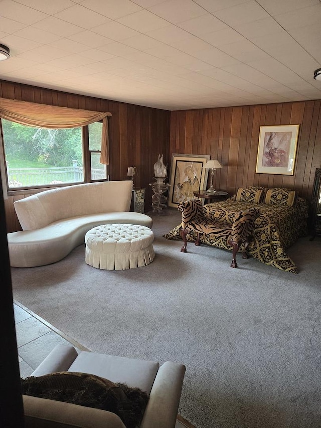 842 Highview Ave, Olympia Fields, IL 60461 - carpeted living room with wooden walls