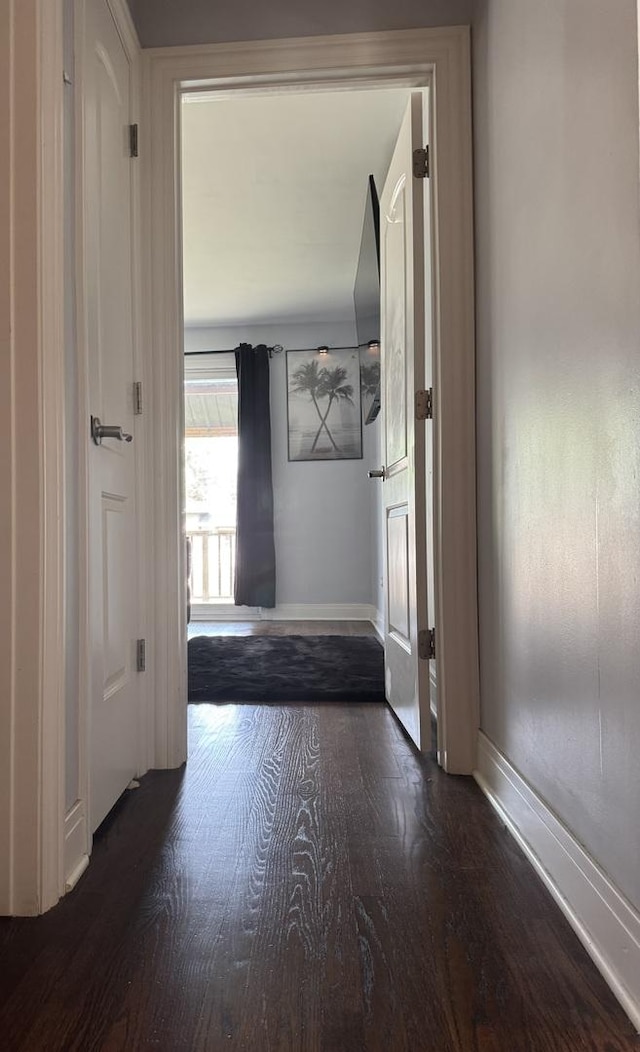 7743 Cronin Ave, Justice, IL 60458 - hallway featuring dark wood finished floors and baseboards