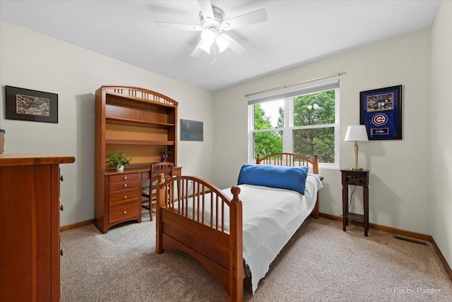 1103 Paul Ct, Fox River Grove, IL 60021 - bedroom featuring light colored carpet and a ceiling fan
