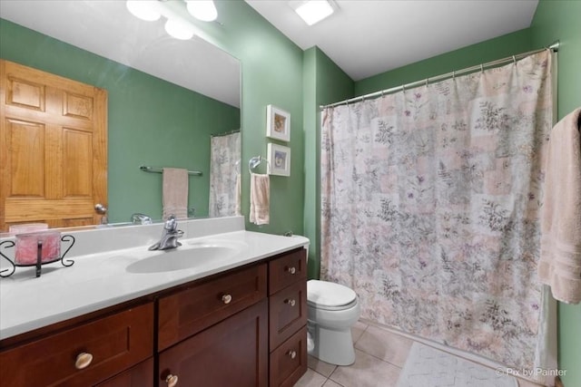 1103 Paul Ct, Fox River Grove, IL 60021 - bathroom featuring vanity, tile patterned floors, and a shower with curtain