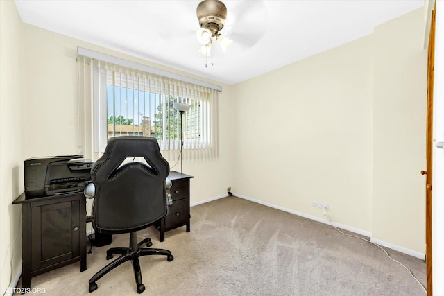 1330 S Mallard Ln, Mount Prospect, IL 60056 - carpeted office space with baseboards and ceiling fan