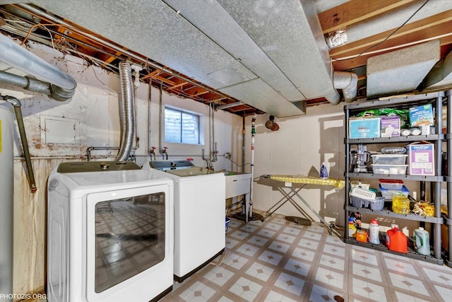 1330 S Mallard Ln, Mount Prospect, IL 60056 - laundry area featuring separate washer and dryer and tile patterned floors