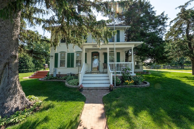 1392 Red Brick Rd, Dixon, IL 61021 - view of front of home featuring covered porch and a front yard