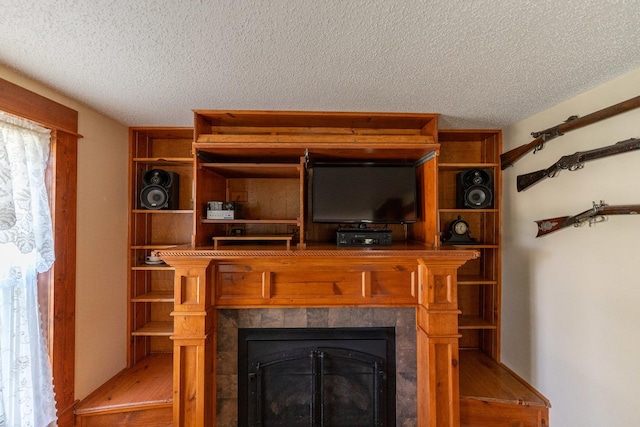 1392 Red Brick Rd, Dixon, IL 61021 - detailed view of a textured ceiling and a tile fireplace