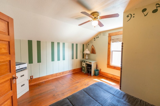 1392 Red Brick Rd, Dixon, IL 61021 - living room with hardwood / wood-style floors, a ceiling fan, and lofted ceiling