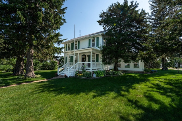 1392 Red Brick Rd, Dixon, IL 61021 - view of front facade with a porch and a front lawn