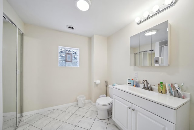 3348 N Narragansett Ave, Chicago, IL 60634 - bathroom with vanity, tile patterned flooring, and curtained shower