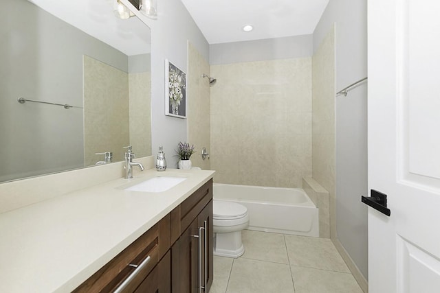 5010 W Lawrence Ave Unit 3B, Chicago, IL 60630 - bathroom featuring vanity, washtub / shower combination, and tile patterned flooring