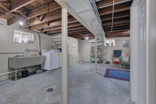 2916 N Melvina Ave, Chicago, IL 60634 - basement featuring washing machine and dryer and electric panel